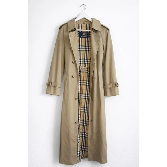 Burberry London Women's Heritage Trench Coat Nova Check Belted Beige Size 8 - Picture 3 of 16